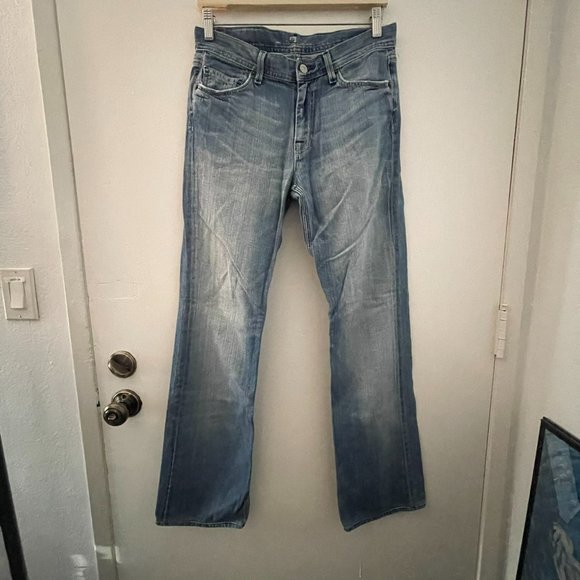 Jean 7 For All Mankind Femme Flynt - Taille 29 - Délavé Moyen Effrité (Distressed) - Occasion TBE